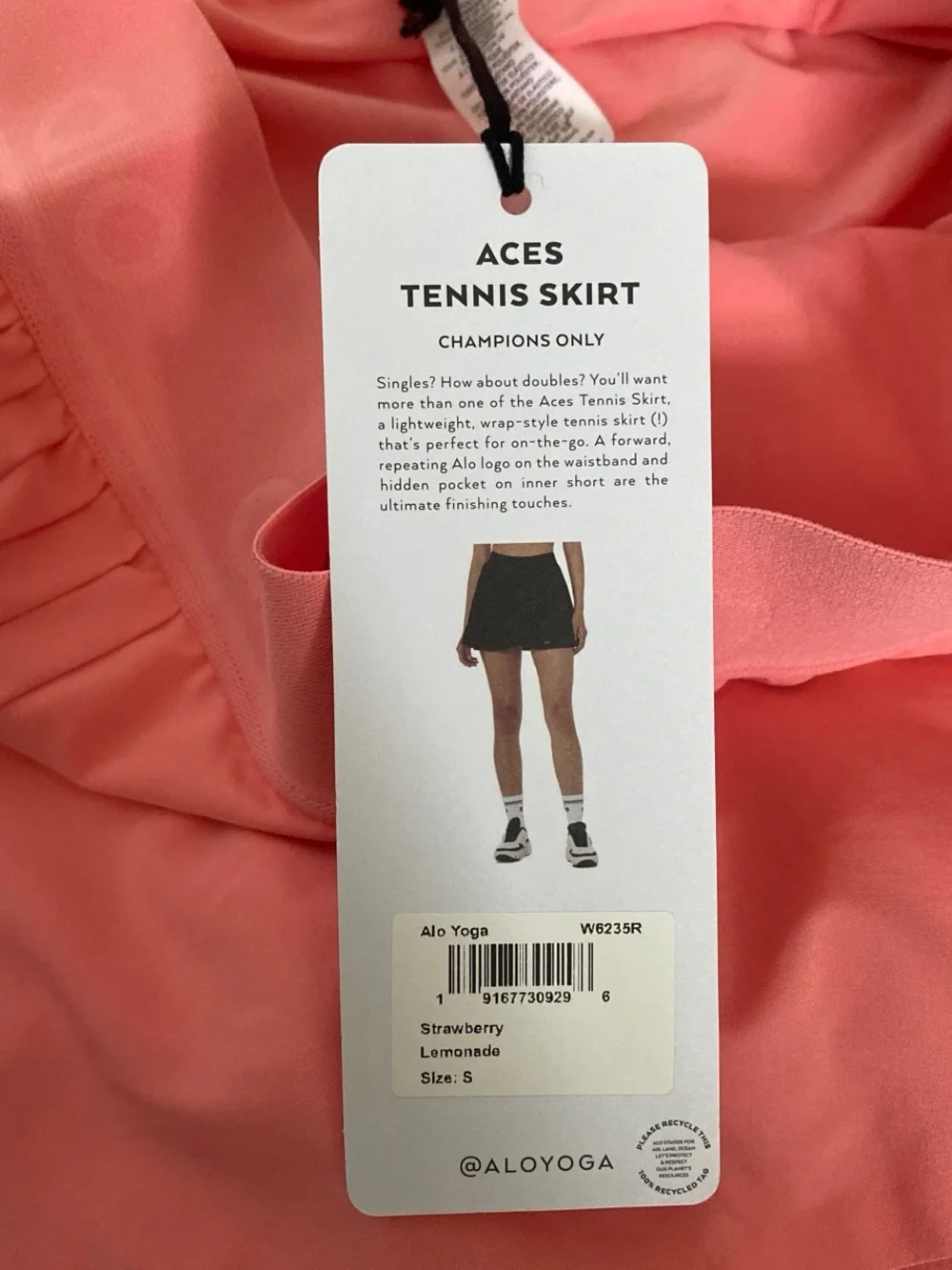 ALO Yoga Pink Pleated Athletic Skort